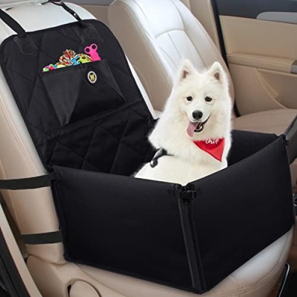 Viklluyr Extra Stable Dog Car Seat, 2023 Upgraded Puppy Car Booster Seat for Small to Medium-Sized Dogs, Reinforced Walls Pet Car Seat with Safety Belt, Waterproof Dog Car Carrier for Front Seat