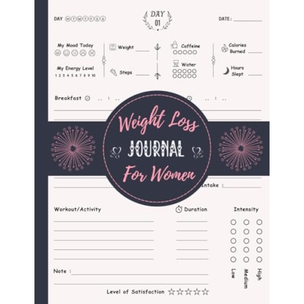 Weight Loss Journal For Women: Daily Food and Fitness Tracker for Weight Loss and Diet Plans | Exercise and Workout Planner | Daily Workout Program for Women