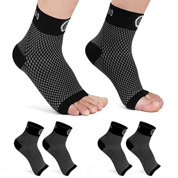 CAMBIVO Plantar Fasciitis Socks (2 Pairs), Compression Foot Sleeve with Arch and Ankle Support for Men and Women, Great for Foot, Heel, Arch Pain, Swelling, Injury Recovery