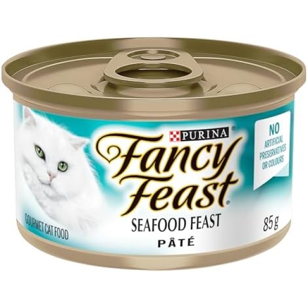 Fancy Feast Seafood Pate Wet Cat Food, 85 g, 24 pack - 2.04 kg, canned cat food