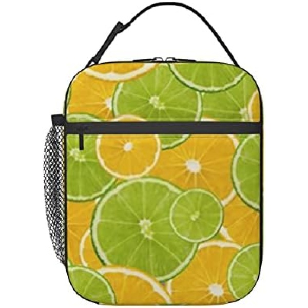 Fresh Lime And Lemon Kids Lunch box Insulated Soft Bag Mini Cooler Back to School Thermal Meal Tote Kit for Girls, Boys