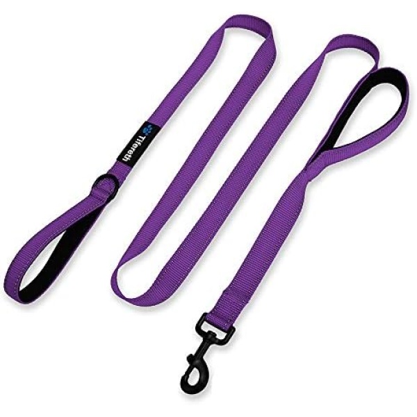 Heavy Duty Dog Leash Reflective Nylon Dog Leash Padded Handle 6 ft Long Perfect for Medium to Large Dogs.