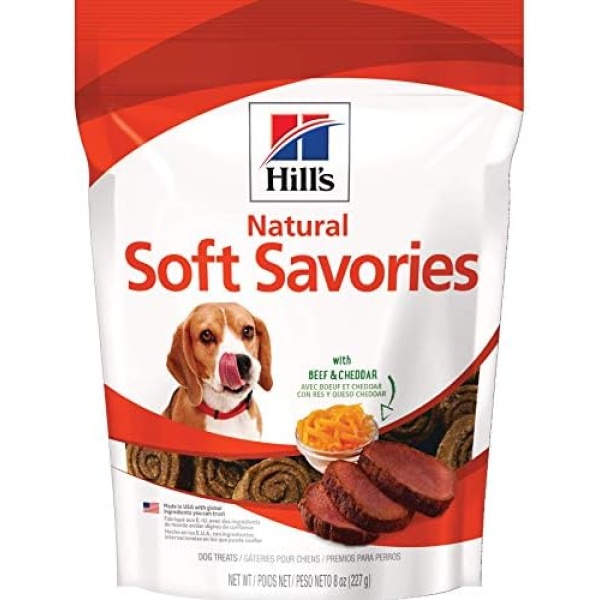 Hills Natural Soft Savory Dog treats with Beef & Cheddar, 8 oz bag