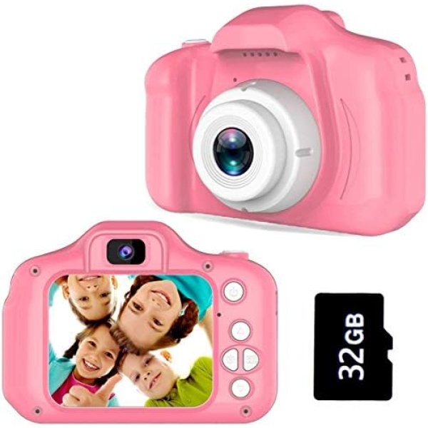 Joyjam Gifts for 3-8 Year Old Girls Boys Kids Camera 8.0 MP Children's Digital Cameras for Children Video Record Electronic Toy Birthday Gifts Christmas Pink