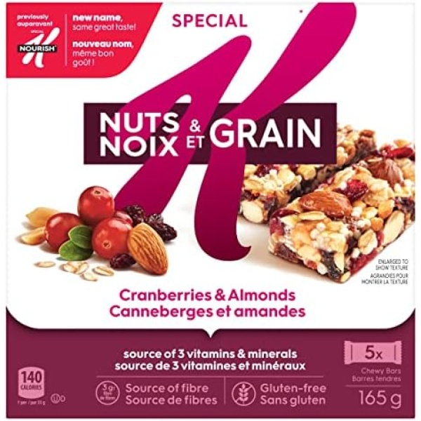 Kellogg's Special K Nourish Cranberries & Almonds Bar, 165 Grams