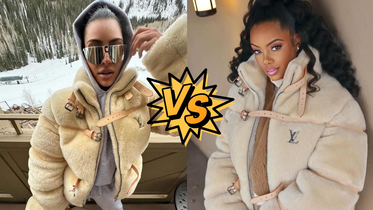 Kim Kardashian and Monique Rodriguez Were Both Spied in a Cream $11,200 Louis Vuitton Sherling Jacket and $11,400 Keepall Bandoulière 50 Duffle Bag – Fashion Bomb Daily