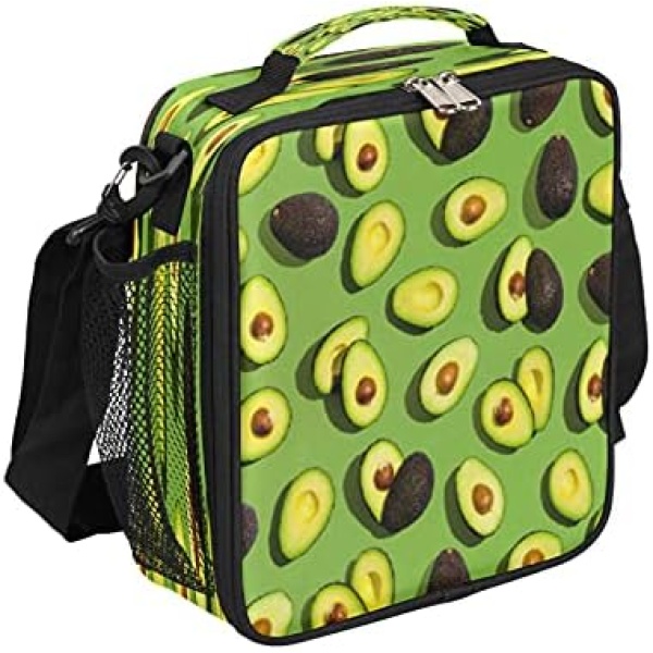 Luckybunny Lunch Bag Fresh Avocado Fruit Durable Insulated Lunch Box Reusable Adults Work Tote Bag Lunch Bag for Men Women, Leakproof Cooler Thermal Meal Tote Kit for Shool Girls Boys