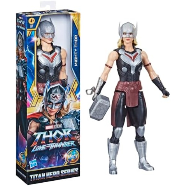 Marvel Avengers Titan Hero Series Mighty Thor Toy, 12-Inch-Scale Thor: Love and Thunder Figure with Accessory, Toys for Kids Ages 4 and Up