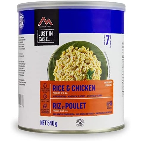 Mountain House Rice and Chicken (6 Cans) | Freeze Dried Survival & Emergency Food | #10 Can | Gluten-Free | Entree Meal | Easy to Prepare | Delicious and Nutritious