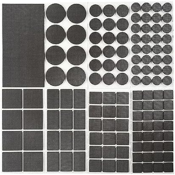 Non Slip Furniture Pads - Furnigear Anti Slip Furniture Pads Premium 129 Pieces Furniture Grippers Self Adhesive Non Slip Stickers Rubber Hardwood Floor Protectors to Prevent Furniture Sliding