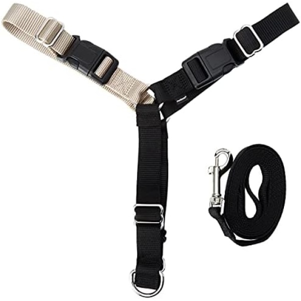 PetSafe Easy Walk Harness, No Pull Harness for Dogs, Adjustable Harness with Included Matching Lead, BLACK MEDIUM LARGE