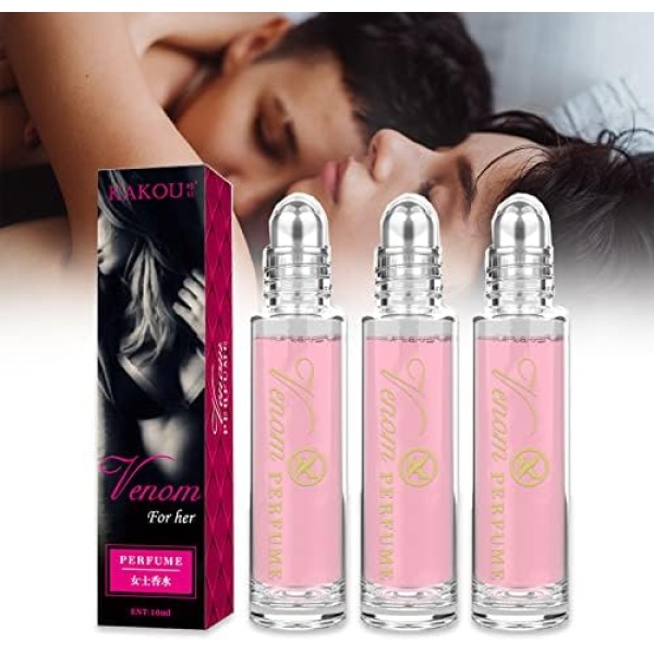 Pheromone Based Body Scent, Roll on Perfume for Women, Pheromone Oil for Increase Self-confidence and Attractiveness, Unisex, Long-lasting Fragrance (Female models 3pcs)