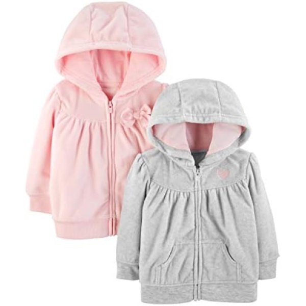 Simple Joys by Carter's Girls 2- Pack Fleece Full Zip Hoodies