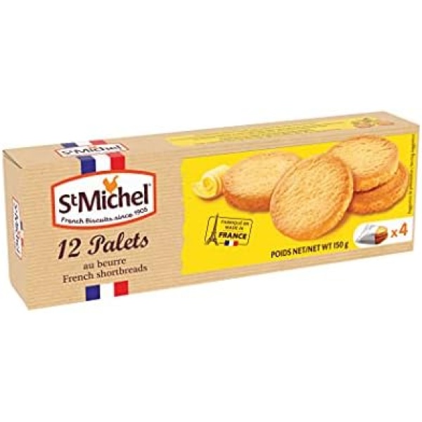 St Michel Butter Palets, French Shortbread Cookies, Short Bread Sugar Biscuits, 150g