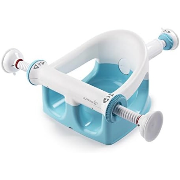 Summer Infant My Bath Seat For Sit-Up Baby Bathing, Backrest For Assisted Sitting, Easy Setup & Storage, Aqua