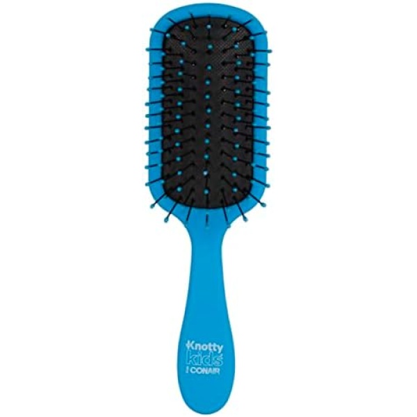 The Knot Dr. For Conair Knotty Bumbleberry Brush with Flexalite bristles For Kids All Hair Types-Lengths Wet To Dry (58860WC-4CT), Blue [pack of 1]