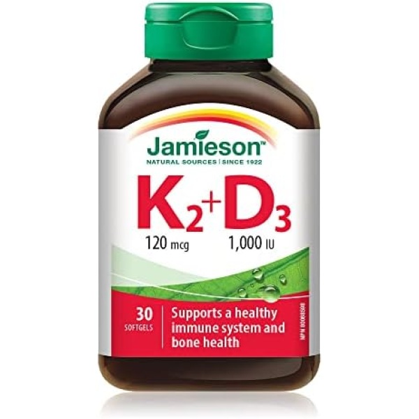 Vitamin K2 120 mcg and Vitamin D3 1,000 IU