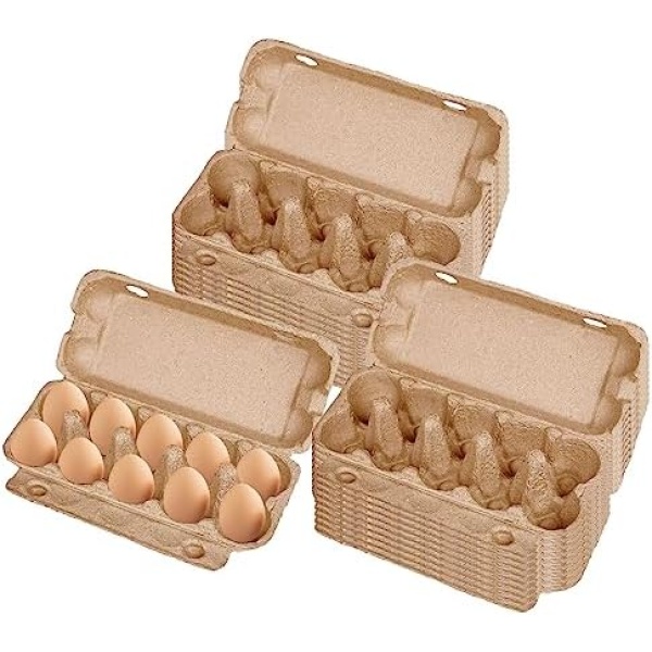 YIQXKOUY 20 Pieces 10 Count Egg Cartons Pulp Fiber Egg Tray Holder Strong Sturdy Egg Crate Carboard Material Perfect For Storing Extra Eggs for Family, Farm, Travel, Market