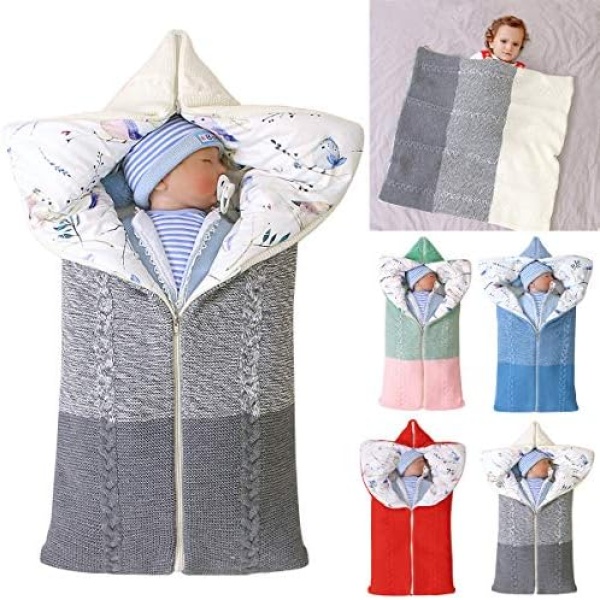 Yinuoday Newborn Swaddle Blanket Soft Fleece Stroller Wraps Baby Sleeping Bag for Boys Girls 0-12 Months