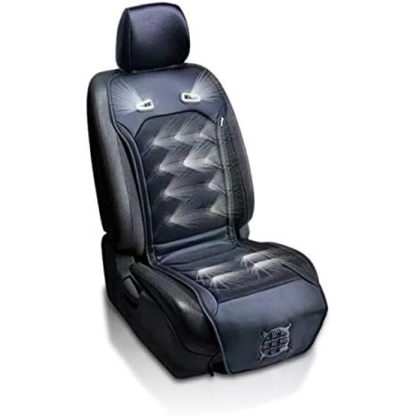 Zone Tech Cooling Car Seat Cushion - Classic Black 12V Automotive Comfortable Cooling Car Seat Cushion Perfect for Summer, Road Trips, and Many More