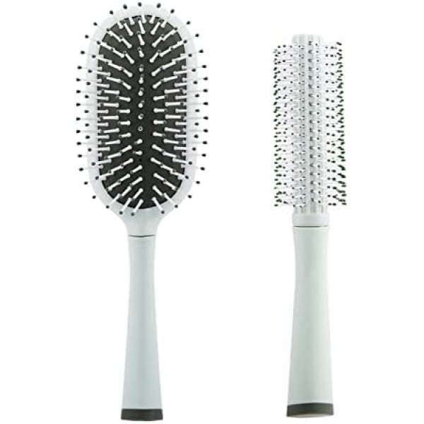 2PCS Good Resilience Comfortable Comb Set with Silicone Handle,Massage Mint Green Hairbrush for Men and Women,Durable Portable Home Hair Brushes for Straight,Curly,Wet Hair(Mint Green)