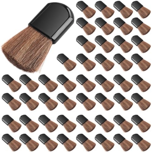 50 Pcs Makeup Brushes Disposable Mini Cosmetic Face Blush Portable Powder Brush Makeup Beauty Tool for Mixing Liquid Cream Foundation Loose Powder Cosmetic