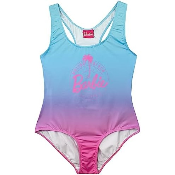 Barbie Swimming Costume | Malibu Beach Womens Swimsuit | Pink One Piece Swimsuit for Women | Official Merchandise