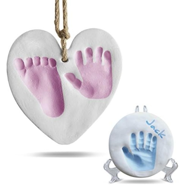 Bubzi Co Baby Keepsake Ornament - Baby Hand and Footprint Kit - Newborn Keepsake Ornament for Personalized Baby Gifts & Nursery Decor, Baby Handprint Kit for Baby Shower Gifts for Girls & Boy