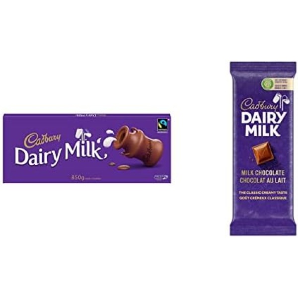 Cadbury Dairy Milk Chocolate Bar Full Size, 850G & Dairy Milk Chocolate, 100g/3.5 oz., Bar