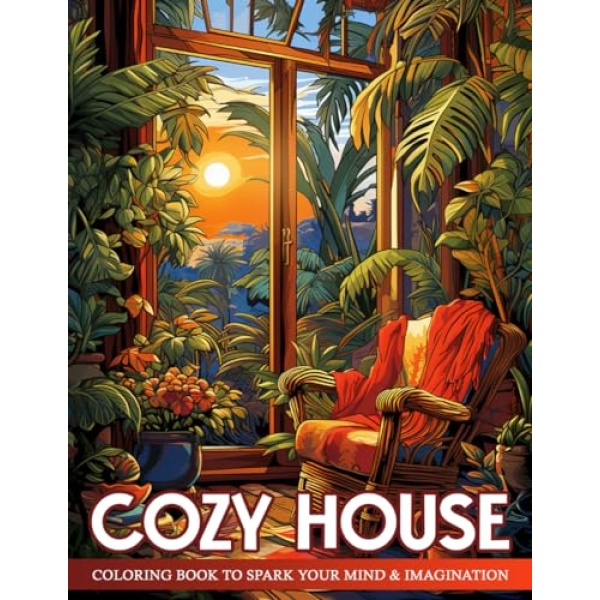 Cozy House Coloring Book: Cozy Interior Designs Coloring Book for Adults Featuring Warmth and Peaceful Scenes For Relaxation and Anxiety Relief