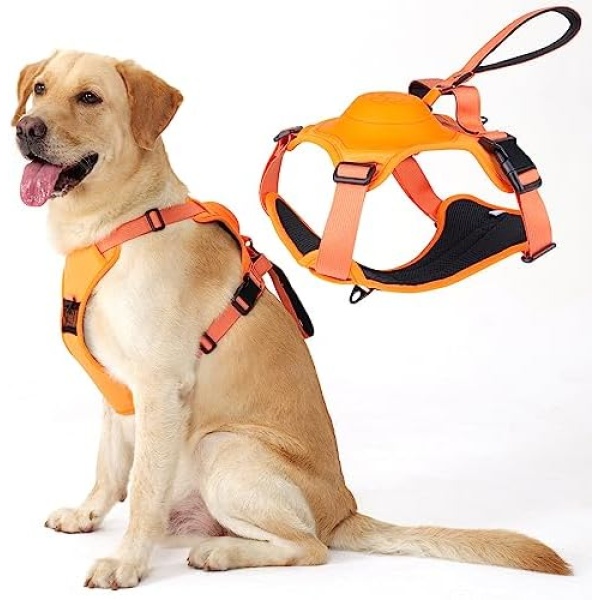 Dog Harness with Retractable Leash,No Pull Dog Harness,Automatic Anti-Burst Impact Function and Free Hands,Adjustable Dog Vest for Medium and Large Dogs