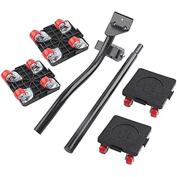 Heavy Duty Furniture Lifter with 4 Sliders and Crowbar,360°Rotation Wheels Furniture Mover Dolly 660 lb Load Capacity for Moving Sofas,Cabinet and Refrigerators(6 Pcs/Set)