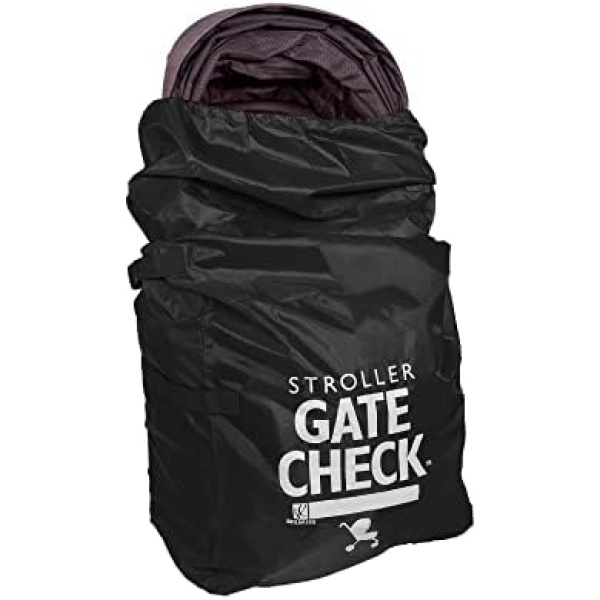 J.L. Childress Gate Check Bag for Standard & Double Strollers - Stroller Air Travel Bag, Black