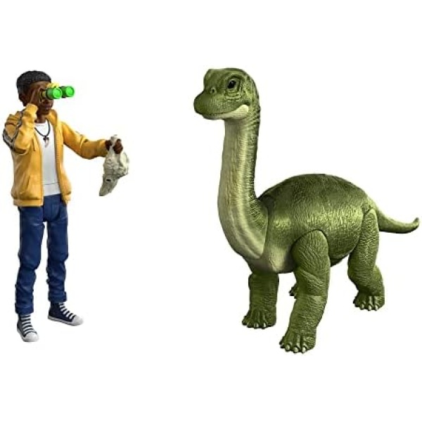 Jurassic World Camp Cretaceous Darius and Baby Brachiosaurus Human and Dino Pack with 2 Action Figures and 2 Accessories, Toy Gift Set and Collectible