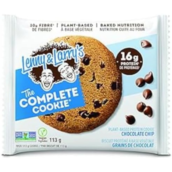 Lenny & Larry's The Complete Cookie, Chocolate Chip, Soft Baked, 16g Plant Protein, Vegan, Non-GMO, 4 Ounce Cookie (Pack of 12)