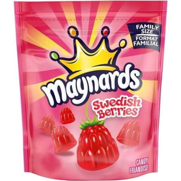 Maynards Swedish Berries Candy, Gummy Candy, Family Size, Bulk Candy, 816 g