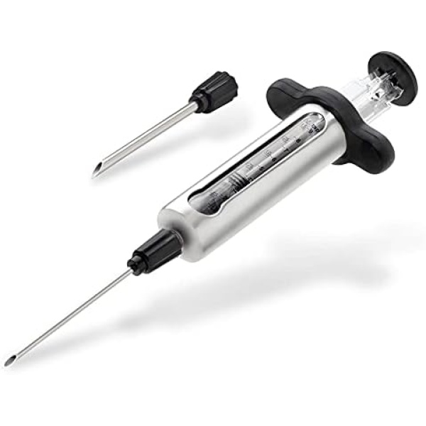 Napoleon Stainless Steel Marinade Injector BBQ Accessory – 55028 – Interchangeable Needles for Thin or Thick Marinades, Includes Case and Cleaning Brushes