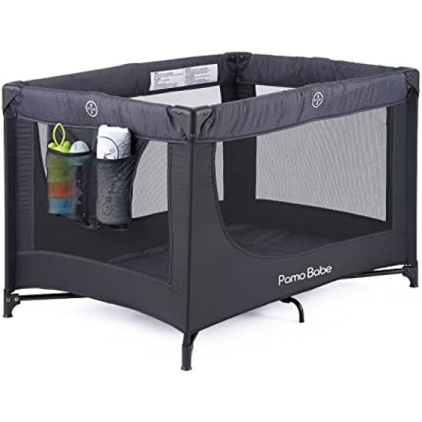 Pamo Babe Portable Crib Baby Playpen with Mattress and Storage Bag