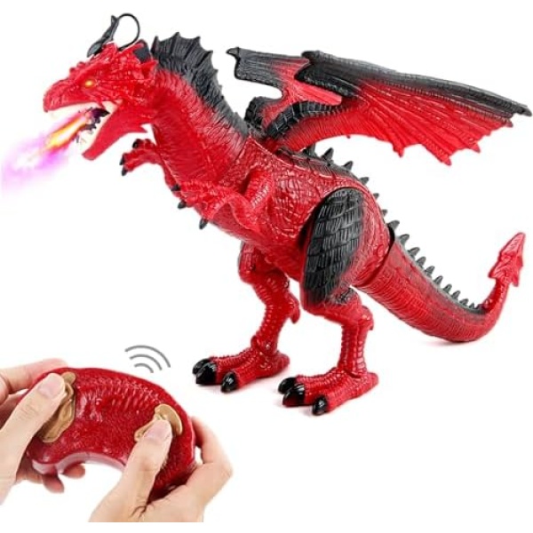 Remote Control Dinosaur for Kids,Electronic RC Walking Dinosaur Toys with Shaking Head and Roaring Sounds,Tail Wagging Indoor Toys Gifts for Boys Girls 3 4 5 6 7 8 Year Old