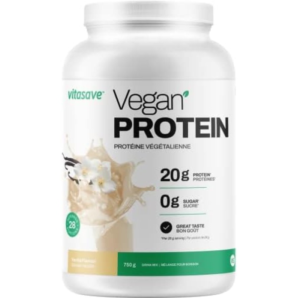 Vitasave Vegan Protein Powder - 20g Plant Based Protein Powder | Pea Protein Powder 750g Tub, Soy Free, Gluten Free, Dairy Free and Sugar Free