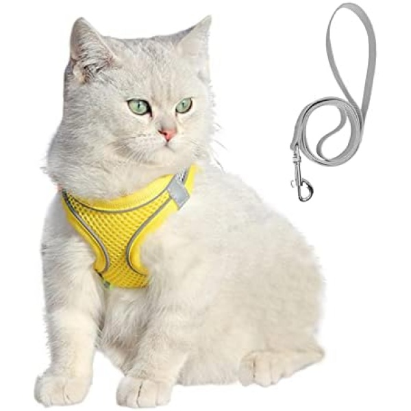 ZIVUYTAQ Cat Harness with Leash Set No Pull Harness Vest Adjustable Breathable Mesh for Puppy,Small,Medium Dogs and Cats(1003-02-XS)