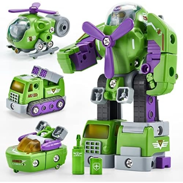 hahaland Take Apart Robot Toys - 3 in 1 STEM Toys for Kids 3-5, Kids Toys for 3 4 Year Olds Boys Girls for Age 3+