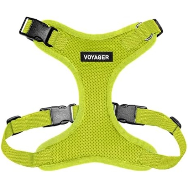 Voyager Step-in Lock Pet Harness - All Weather Mesh, Adjustable Step in Harness for Cats and Dogs by Best Pet Supplies - Lime Green, S