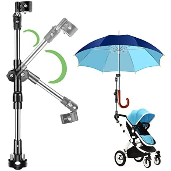 Alovexiong 180° Adjustable Umbrella Holder,Hole Diameter 1.3cm Umbrella Mount Holder Umbrella Clamp Bike Umbrella Stretch Mount Stand Holder for Baby Stroller,Wheelchair,Bicycle, Pram,Chair