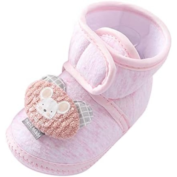 Baby Boys' Boots, Baby Hard Sole Baby Shoes Fashion Hooded Walking Shoes Comfortable Cotton Hooded Walking Shoes