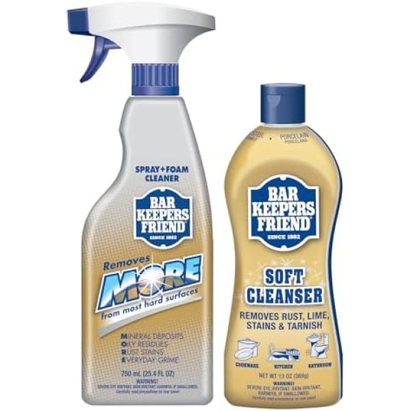 Bar Keepers Friend Soft Cleanser Premixed Formula | 13 oz. container + 25.4 oz. spray bottle| (2-Pack)