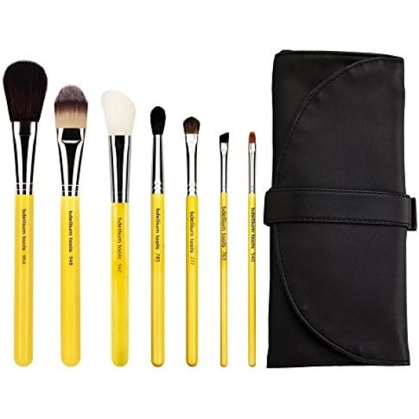 Bdellium Tools Professional Makeup Studio Series Basic 7 Piece Brush Set with Roll-Up Pouch, 1 Count