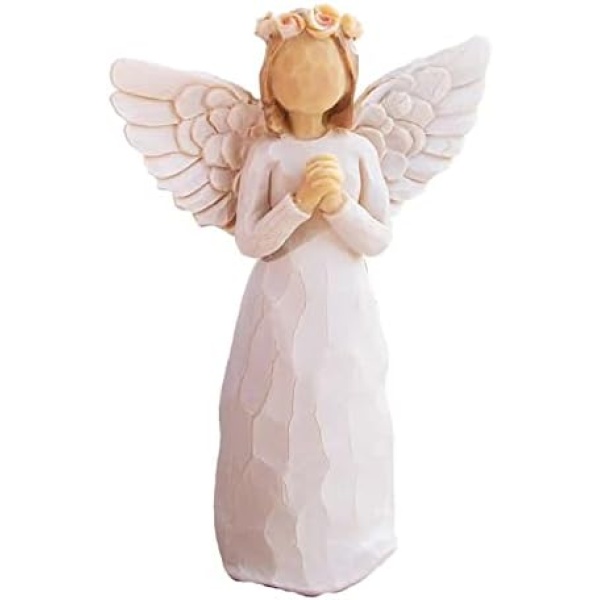 BeLifer Praying Angel Figurine Hand Craved Guardian Angel Sculpture Surrounded by Love Sympathy Gift of Encouragement Women Present Home Decor Ornament