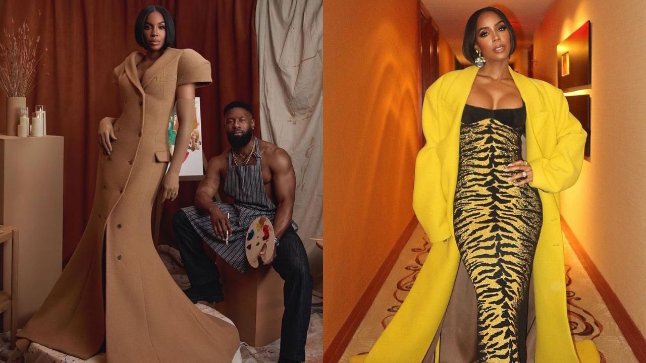 Breakout Star Kelly Rowland Promotes New Netflix Film ‘Mea Culpa’ in a Camel Luar Dress + a Yellow and Black GCDS Ensemble – Fashion Bomb Daily