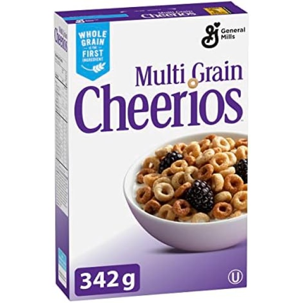 CHEERIOS Multi Grain Cereal Box, Whole Grain is the First Ingredient, 342 Grams Package of Cereal